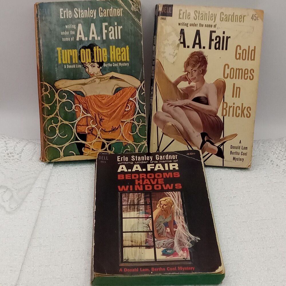 AA FAIR Vtg Detective Series Pulp Dell PB Heat Bedroom Windows Gold Bricks Erle